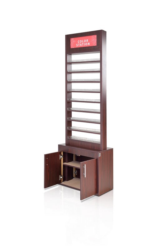 Wooden Polish Stand Rack - Mahogany