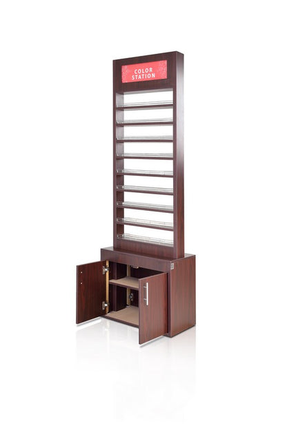 Wooden Polish Stand Rack - Mahogany