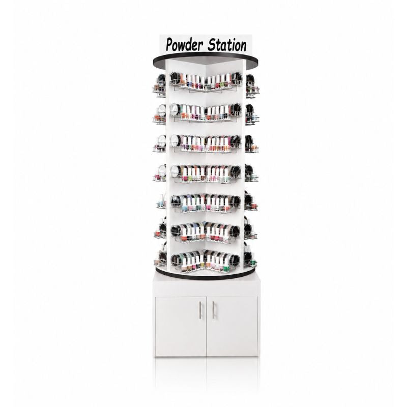 Luxury Wooden Rotary Powder/Polish Stand Rack - Black