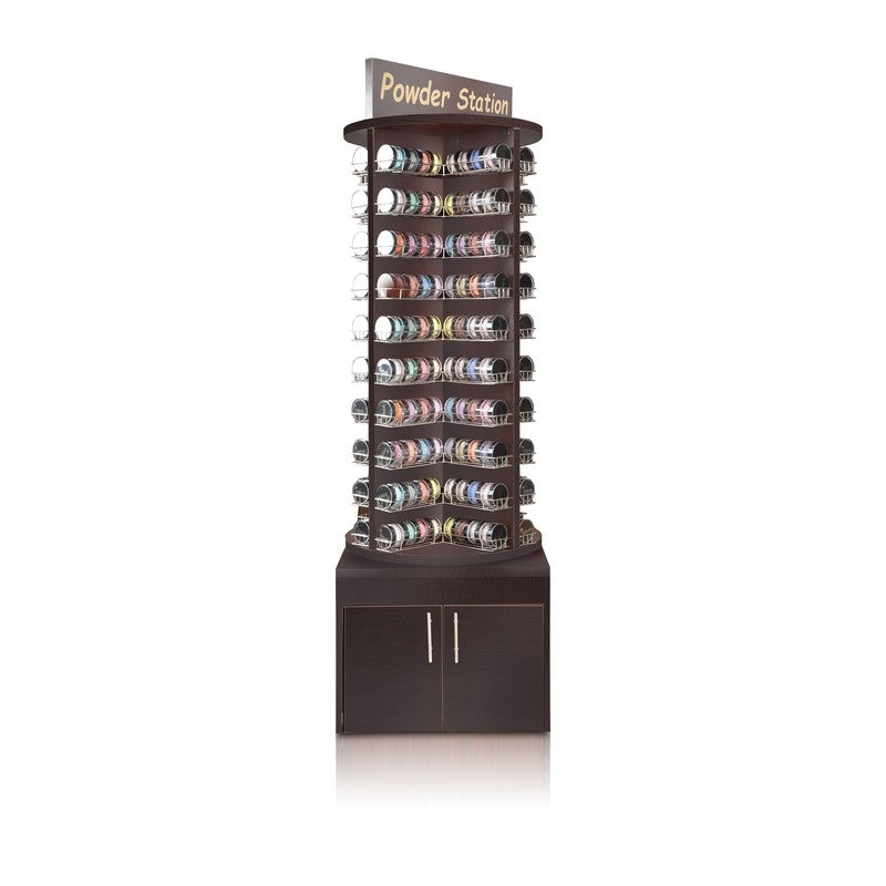 Deluxe Wooden Rotary Powder Stand Rack