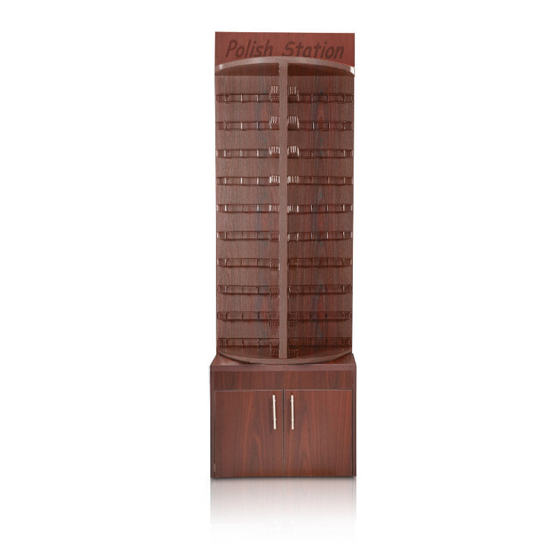 Deluxe Wooden Rotary Polish Stand Rack - Mahogany
