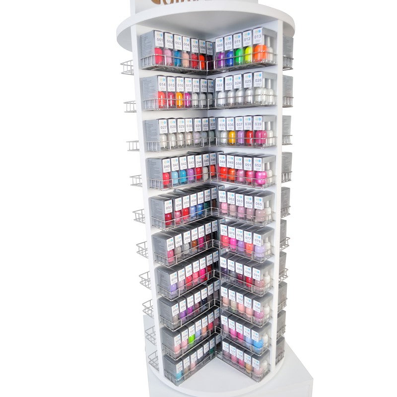 Deluxe Wooden Rotary Powder or Duo Stand Rack - White