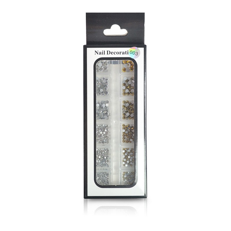 Nail Art Rhinestones Clear and Silver - #03