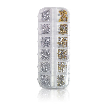 Nail Art Rhinestones Clear and Silver - #03