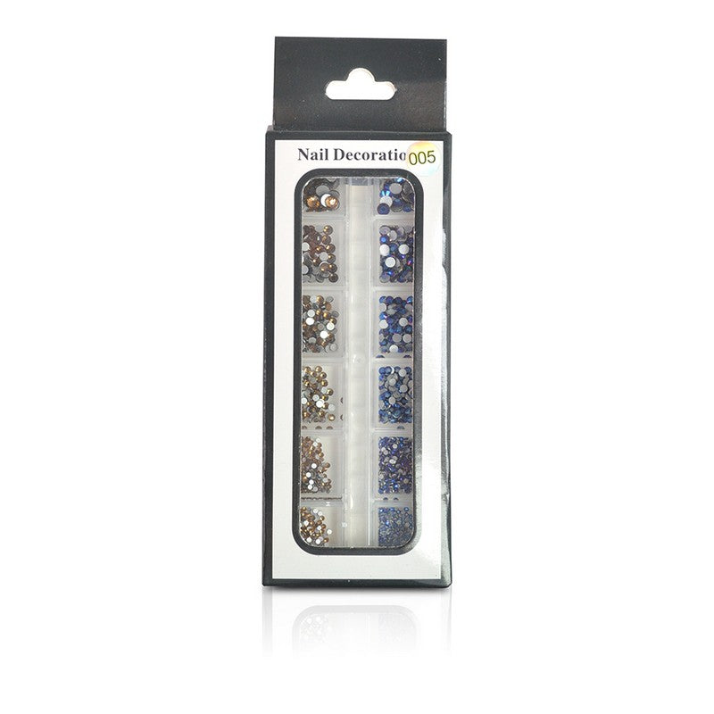 Nail Art Rhinestones Mixed Blue and Gold - #05