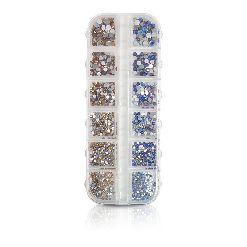 Nail Art Rhinestones Mixed Blue and Gold - #05