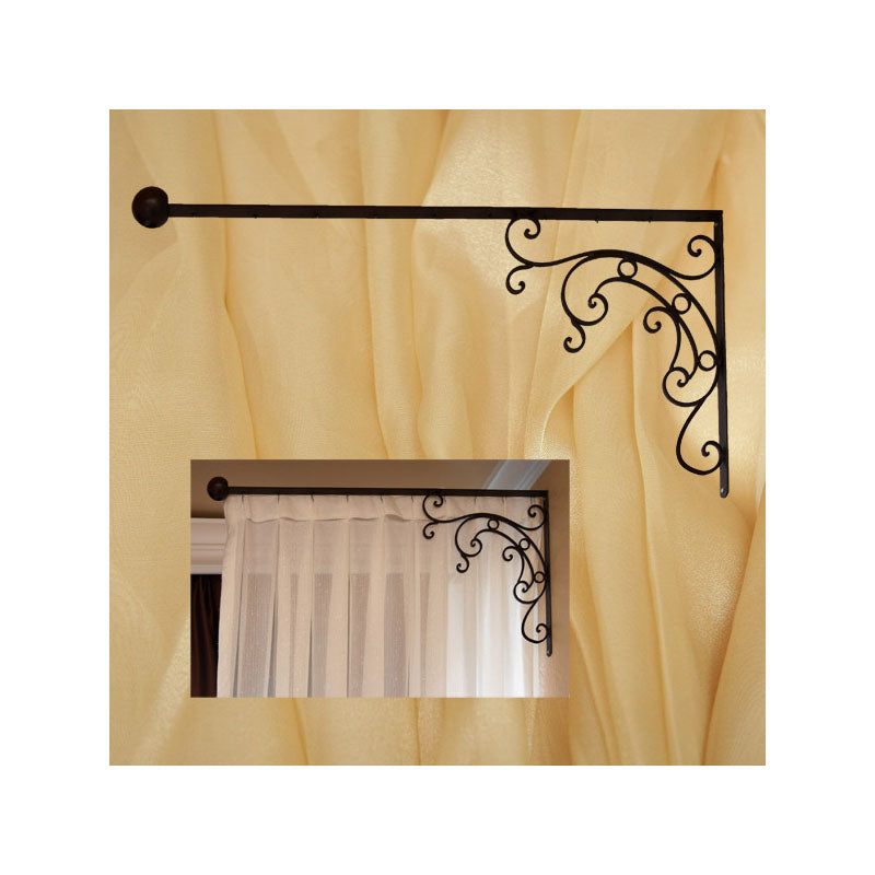 Metal Rusted Scroll Rod Only