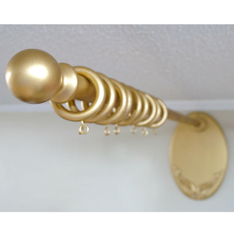 Golden Wooden Rod Completed w/ Rings & Base