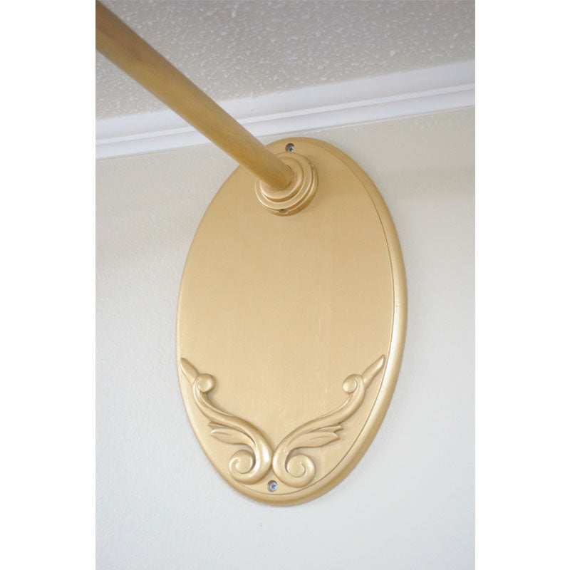 Golden Wooden Rod Completed w/ Rings & Base