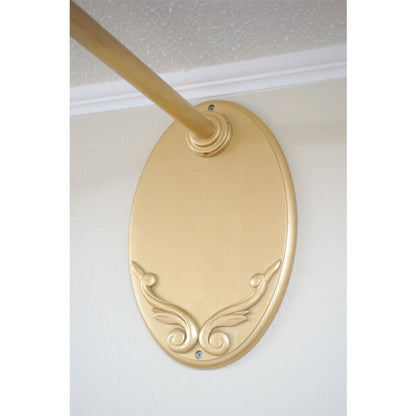 Golden Wooden Rod Completed w/ Rings & Base