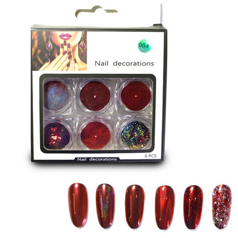 Nail Art Glitter Sequins 3D - Red - #004