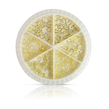 Nail Art Sequin Mixed Shape Gold Stud - # 01B