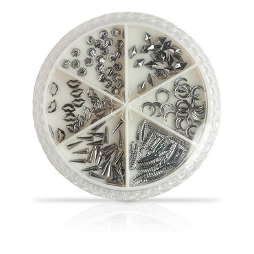 Nail Art Sequin Mixed Shape Silver Stud - # 04A