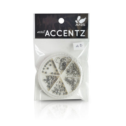Nail Art Sequin Mixed Shape Silver Stud - # 04B