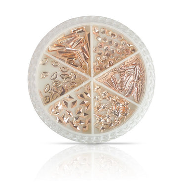 Nail Art Sequin Mixed Shape Rose Gold Stud - # 06A