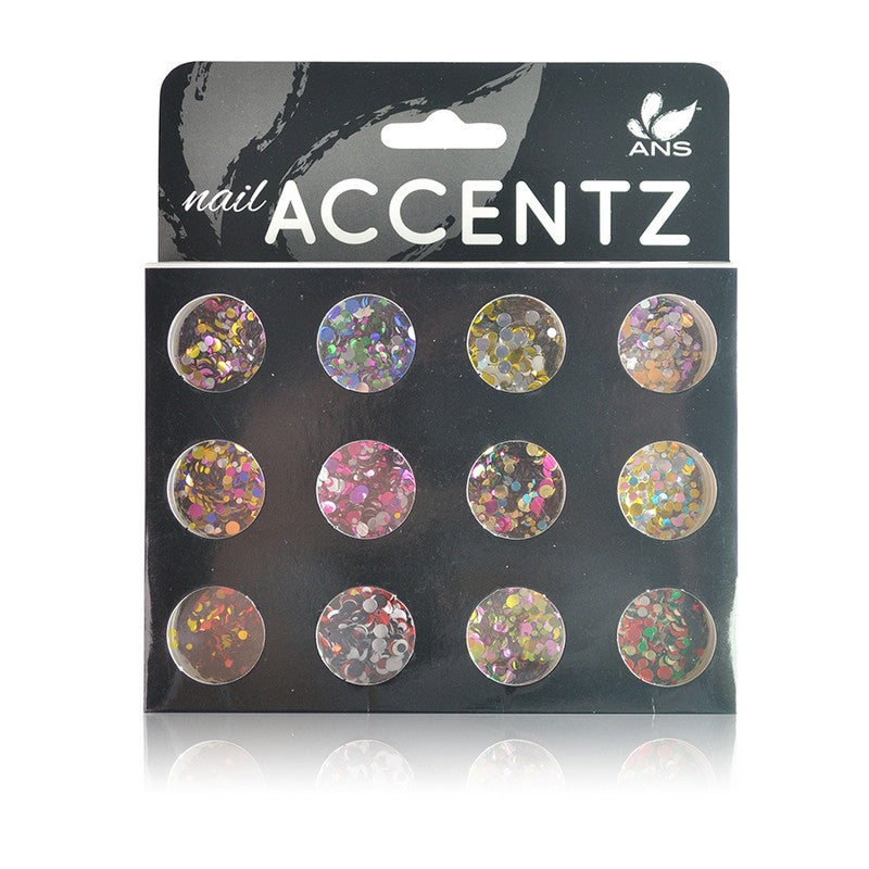 Seq Confetti Round Flake Mixed Color - #030 set of 12