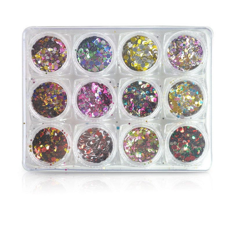 Seq Confetti Round Flake Mixed Color - #030 set of 12