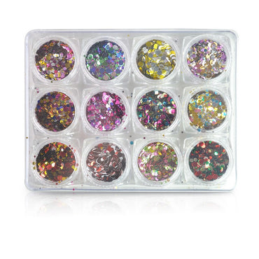 Seq Confetti Round Flake Mixed Color - #030 set of 12