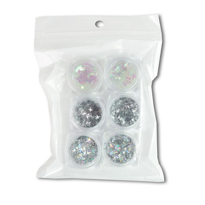 Nail Art Sequin Holo Transparent Flake Stars -# 100 set of 6