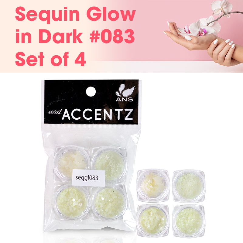 Nail Art Sequin Glow in Dark -# 083 - Set of 4