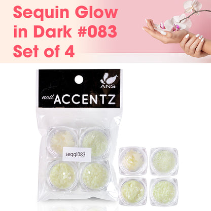 Nail Art Sequin Glow in Dark -# 083 - Set of 4