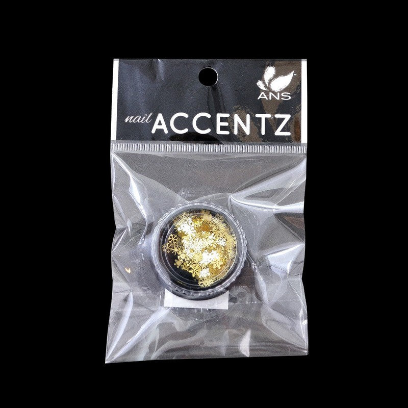 Nail Art Sequin Snow Flakes - Gold #001