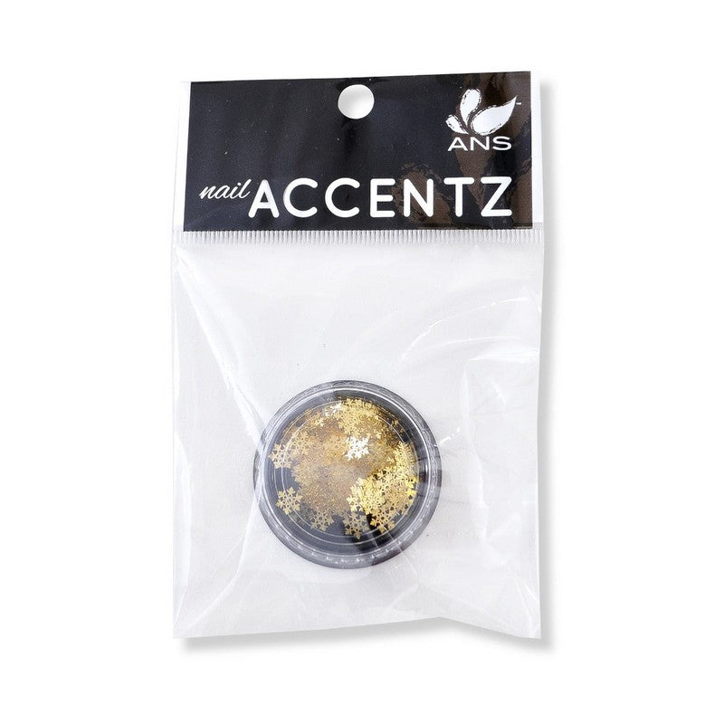 Nail Art Sequin Snow Flakes - Gold #003