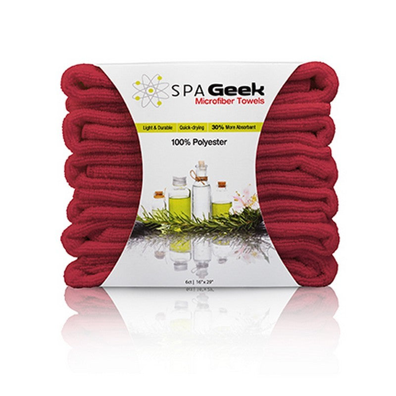SpaGeek Microfiber Towel 29 x16 - Burgundy - 12ct