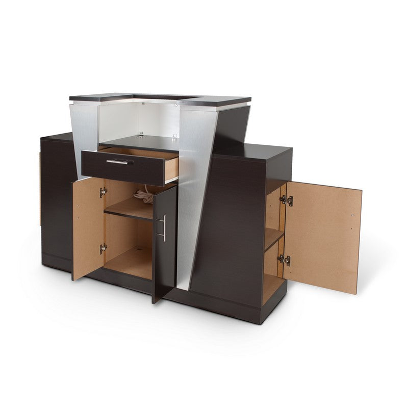 Voltron Reception Counter - Cafelle/Brush Aluminium