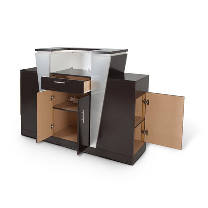 Voltron Reception Counter - Cafelle/Brush Aluminium