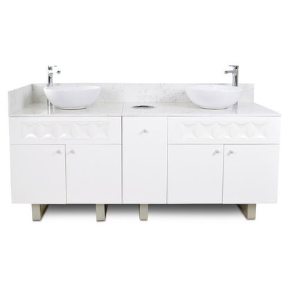 Regis Double Sink with Marble Top - 72"