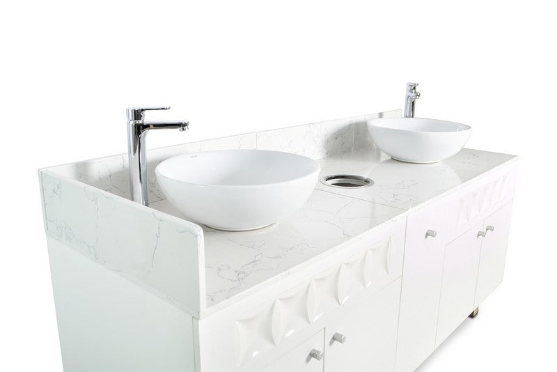 Regis Double Sink with Marble Top - 72"