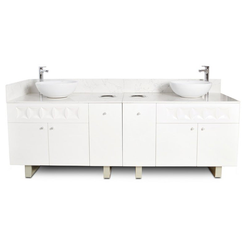 Regis Double Sink with Marble Top - 84"