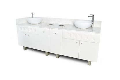 Regis Double Sink with Marble Top - 84"