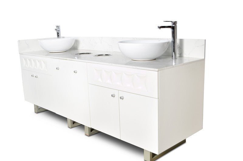 Regis Double Sink with Marble Top - 84"