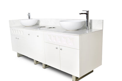 Regis Double Sink with Marble Top - 84"