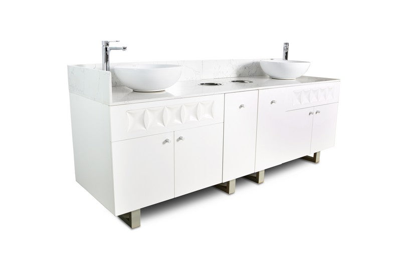 Regis Double Sink with Marble Top - 84"