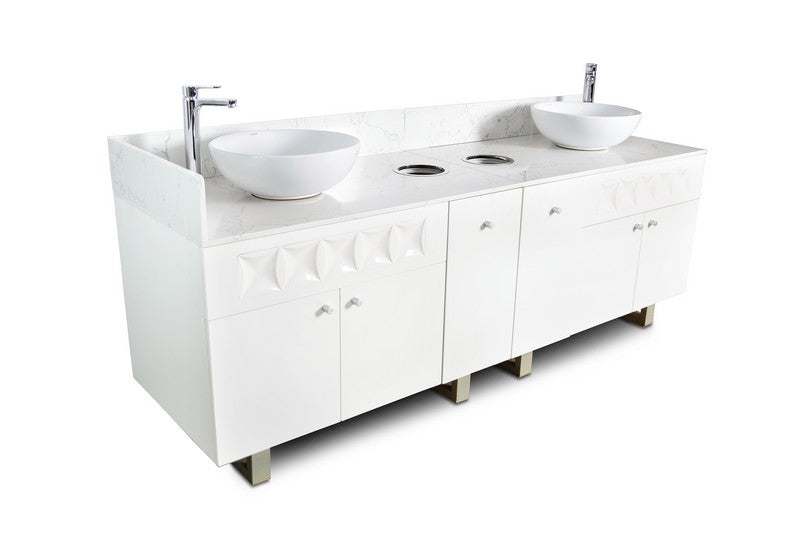 Regis Double Sink with Marble Top - 84"