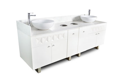 Regis Double Sink with Marble Top - 84"