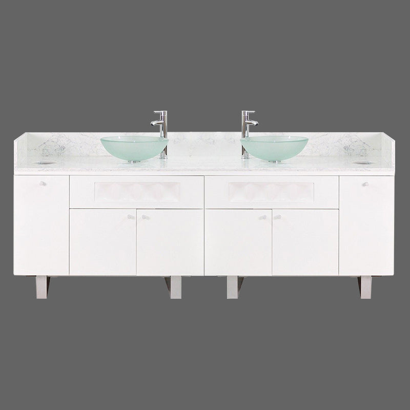 Regis Double Sink with Marble Top - 84"