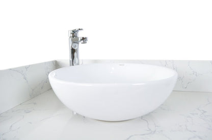 Left - Regis Single Sink with Marble Top - 42" - White