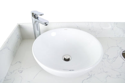Left - Regis Single Sink with Marble Top - 42" - White