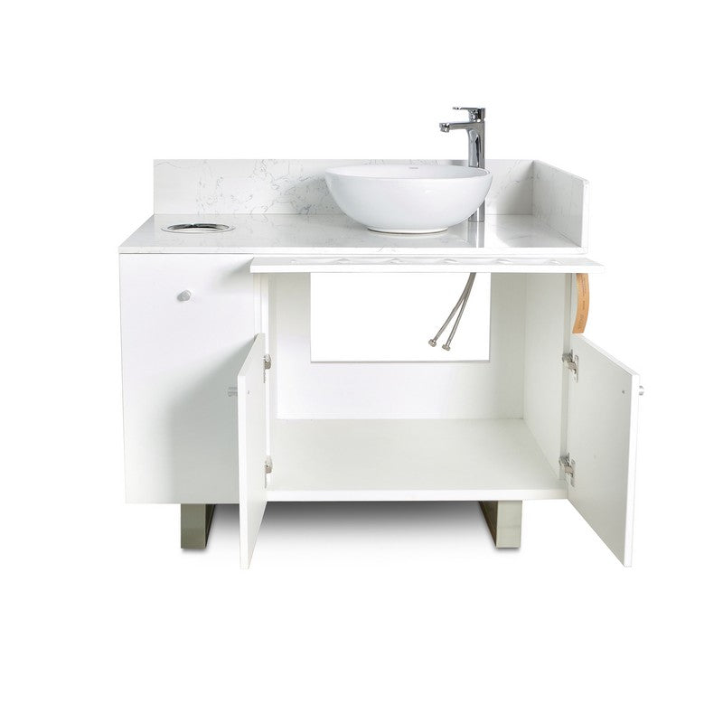 Right - Regis Single Sink with Marble Top - 42" - White