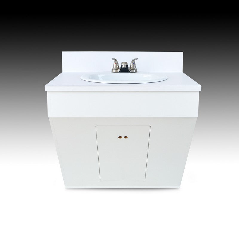 Single Wall Mount Sink w/ Porcelain Vessel - White