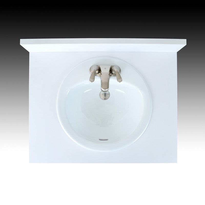 Single Wall Mount Sink w/ Porcelain Vessel - White