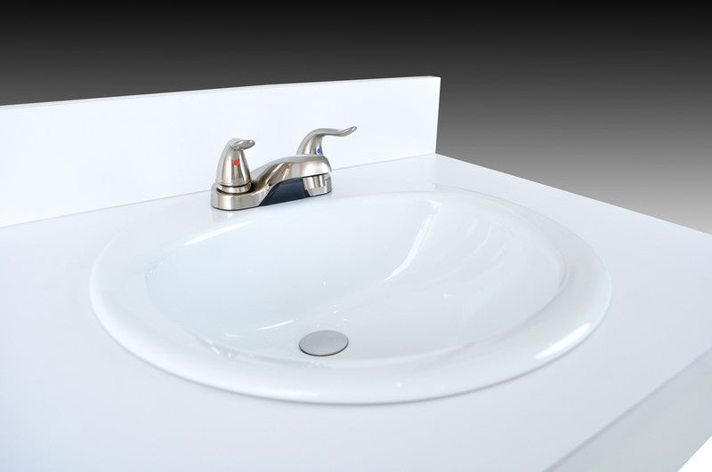 Single Wall Mount Sink w/ Porcelain Vessel - White