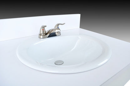 Single Wall Mount Sink w/ Porcelain Vessel - White