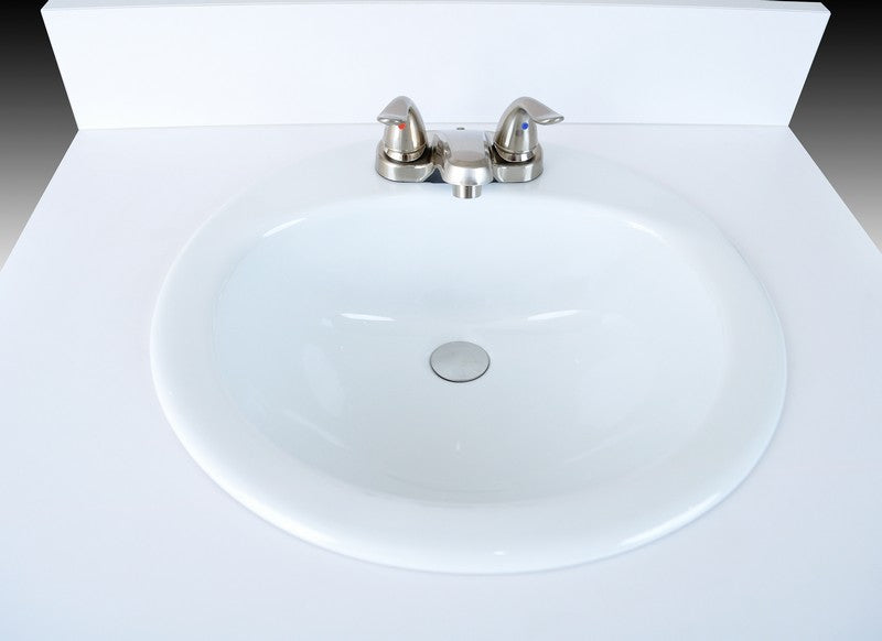 Single Wall Mount Sink w/ Porcelain Vessel - White