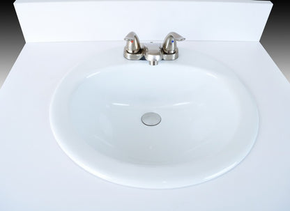 Single Wall Mount Sink w/ Porcelain Vessel - White