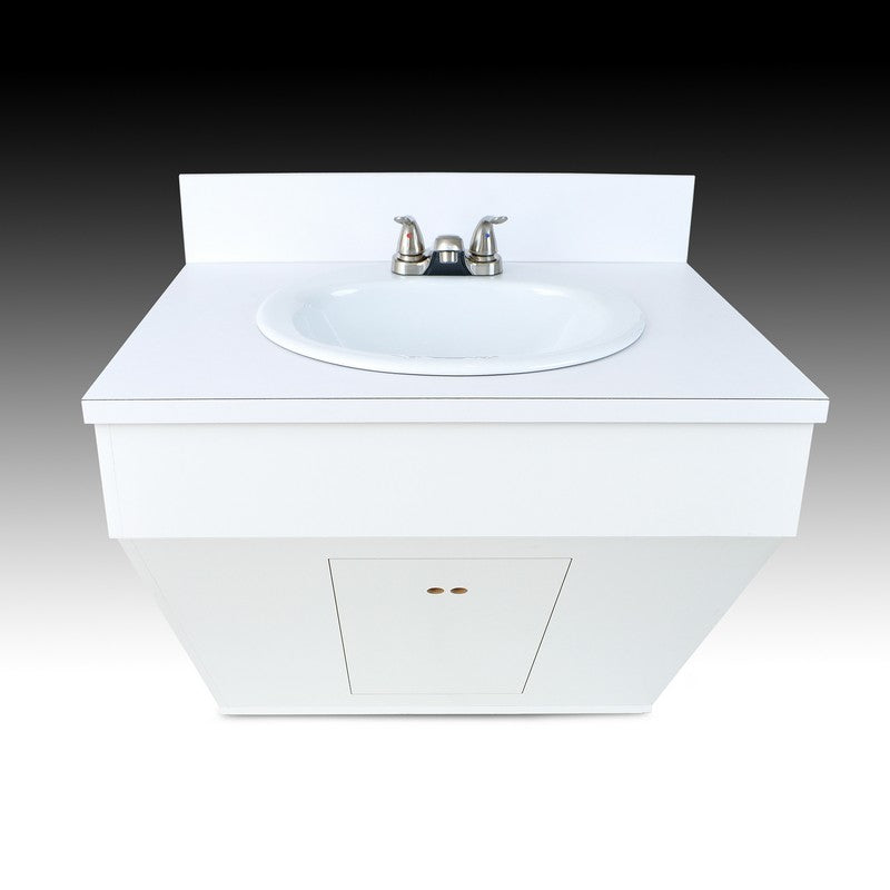 Single Wall Mount Sink w/ Porcelain Vessel - White